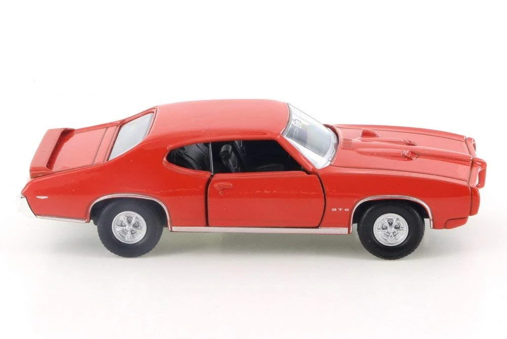 1969 Pontiac GTO Orange 4.5" Diecast Model Pull Back - Welly - 43714OR - Image 3