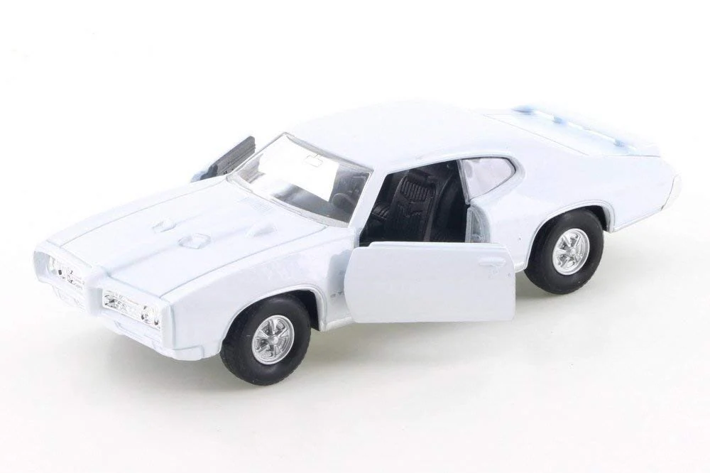 1969 Pontiac GTO White 4.5" Diecast Model Pull Back - Welly - 43714WH - Image 3
