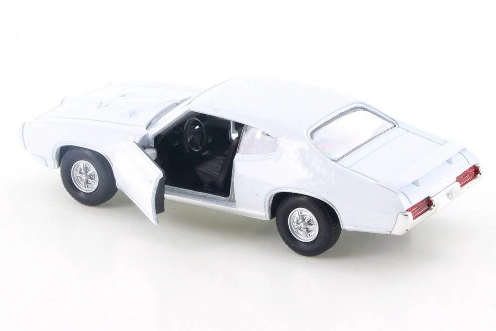 1969 Pontiac GTO White 4.5" Diecast Model Pull Back - Welly - 43714WH - Image 4
