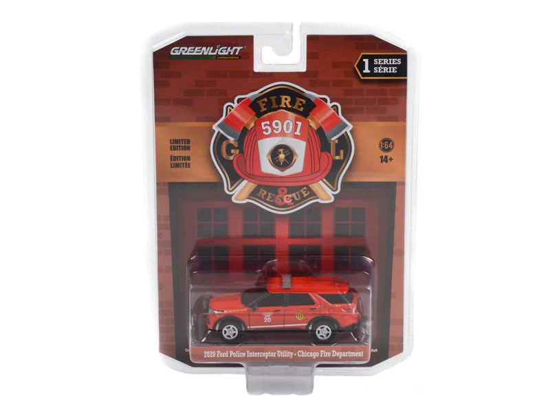 CHASE 2020 Ford Police Interceptor Utility Chicago Illinois Fire Department "Fire & Rescue Series 1" Diecast 1:64 Model - Greenlight 67010F - Image 3