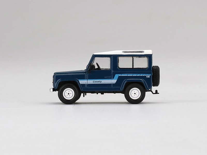 Land Rover Defender 90 County Wagon - Stratos Blue (Mini GT) Diecast 1:64 Scale Model - True Scale Miniatures MGT00353 - Image 3