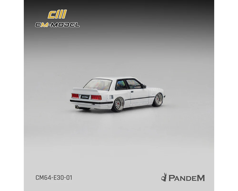 PRE-ORDER Pandem BMW M3 E30 – Pearl White Diecast 1:64 Scale Model - CM Model CM64-E30-01 - Image 3