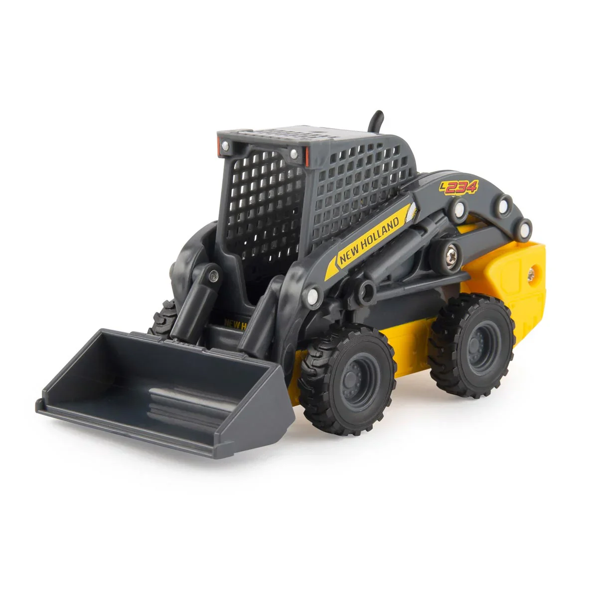 RAM 3500 Dually Quad Cab Pickup Truck w/ Lowboy Trailer & New Holland L230 Skid Steer 1:32 Scale Model - ERTL 47269 - Image 7