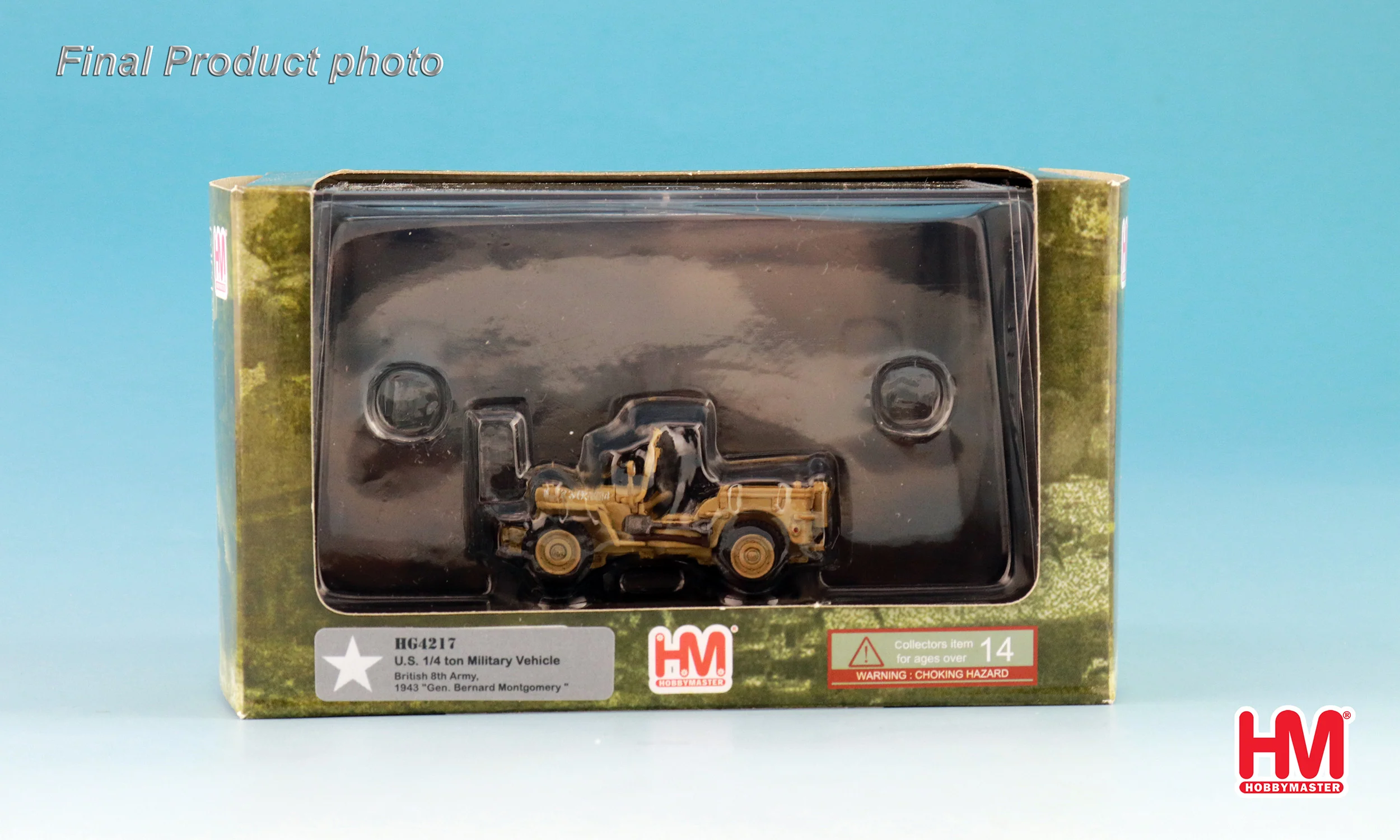 U.S. 1/4 Ton Military Vehicle - British 8th Army 1943 Gen. Bernard Montgomery Diecast 1:72 Scale Model - Hobby Master HG4217 - Image 7