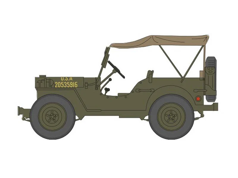 U.S. 1/4 Ton Military Vehicle - Leyte WWII 1945 Gen. Douglas MacArthur Diecast 1:72 Scale Model - Hobby Master HG4216 - Image 4